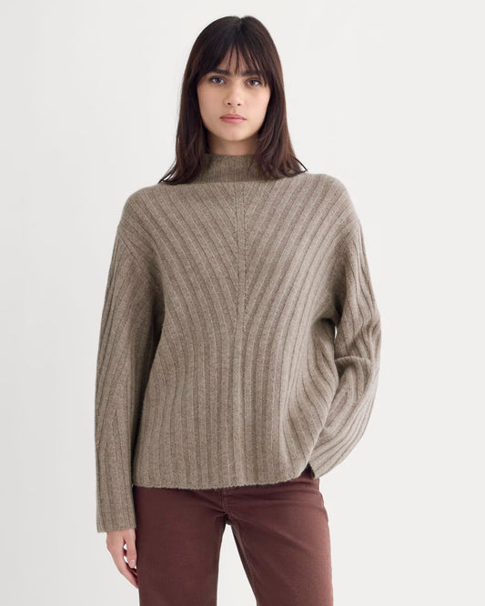womens-funnel-neck-sweater-wool-cashmere-light-heathered-taupe | primary