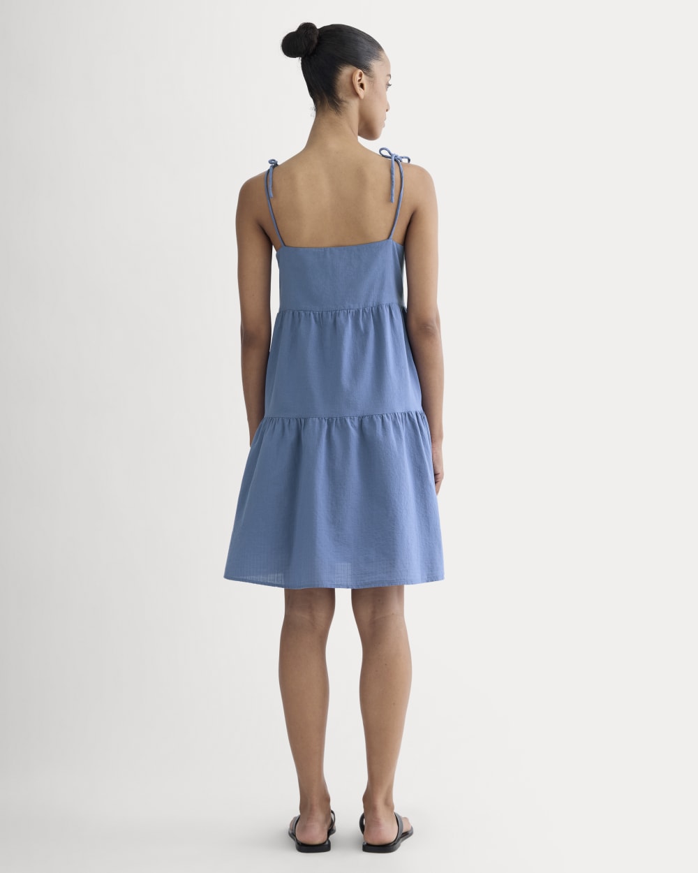 Everlane Gauze Mini Tiered Dress In Soft Cobalt, Size XXL, Cotton Everlane Gauze Mini Tiered Dress In Soft Cobalt, Size XXL, Cotton