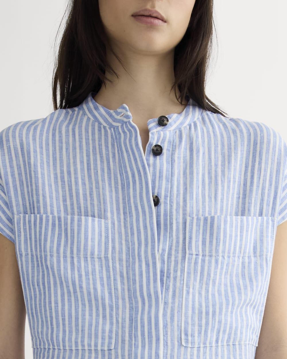 The Craft Dress in Linen | Bluebell / Bone Everlane The Craft Dress in Linen | Bluebell / Bone Everlane