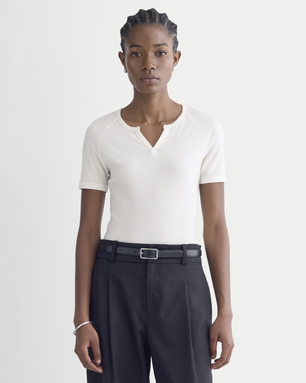 The Shimmy V-Neck Top | Taupe