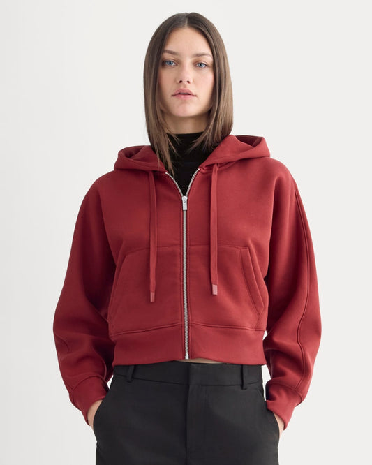 womens-luxe-fleece-zip-cropped-hoodie-merlot | primary