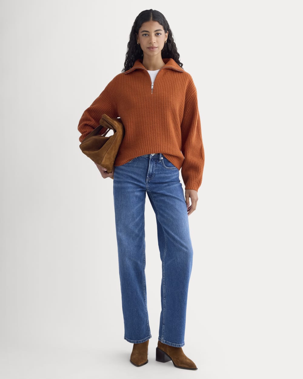 The Half-Zip Sweater in Luxe Merino | Rust Heather – Everlane
