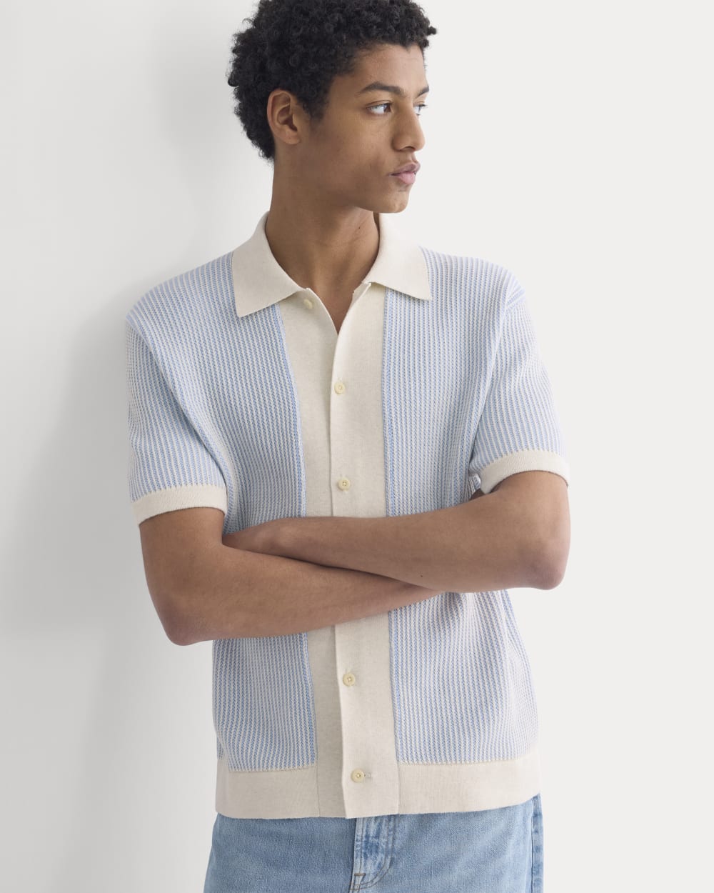 mens-button-down-resort-polo-light-heathered-oat | primary