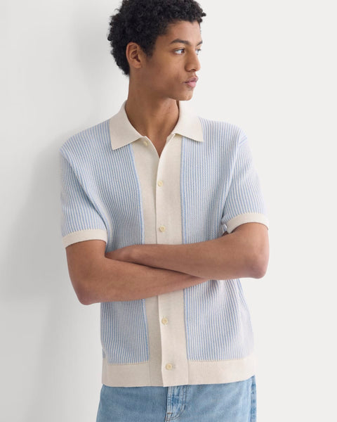 Button-Down Resort Polo | Light Heathered Oat/Open Air – Everlane