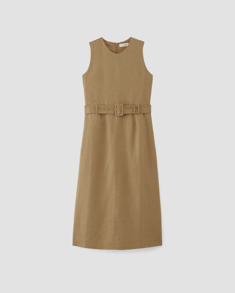 womens-linen-belted-midi-dress-tigers-eye | alt