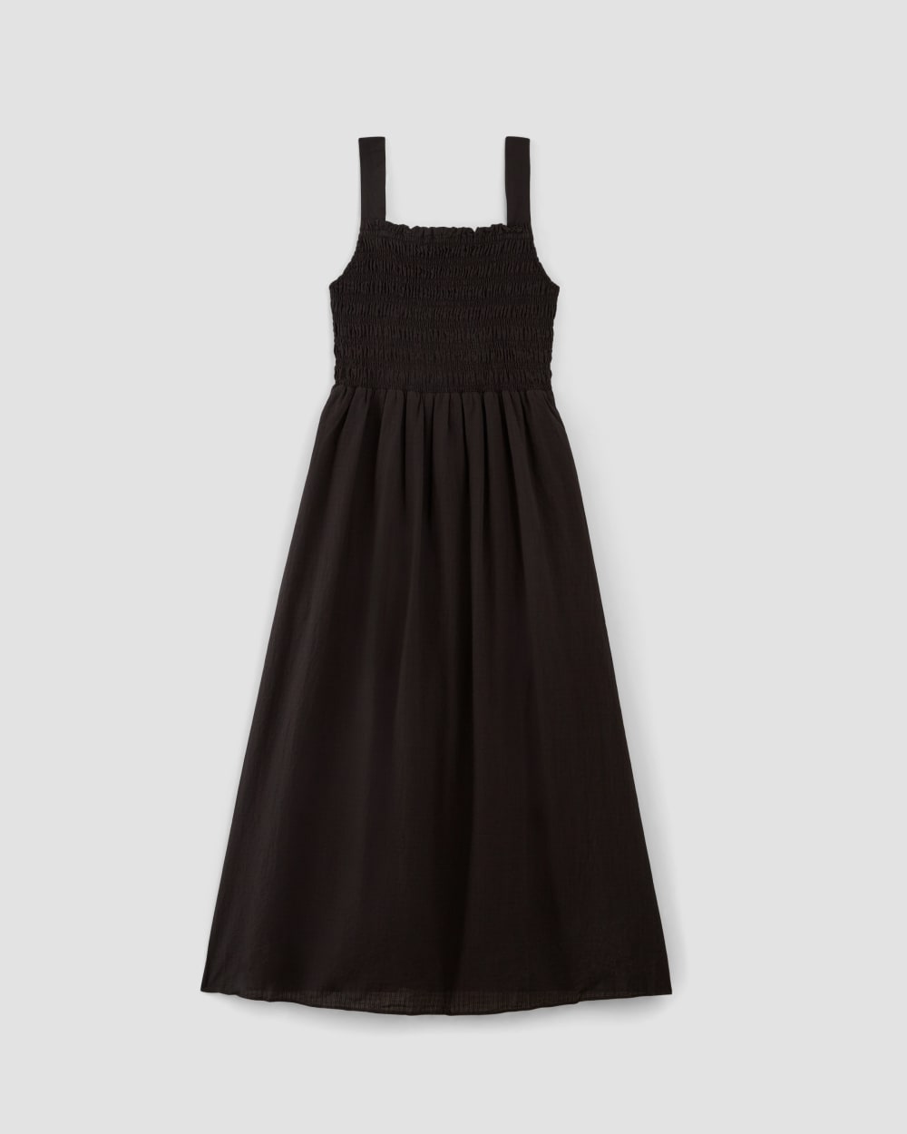 The Gauze Smock Dress | Carob Brown / Black