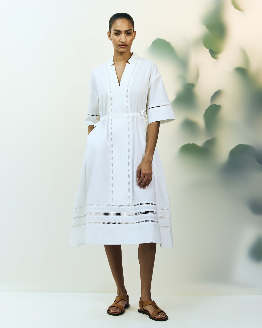 The Lace Trim Caftan Dress | White – Everlane