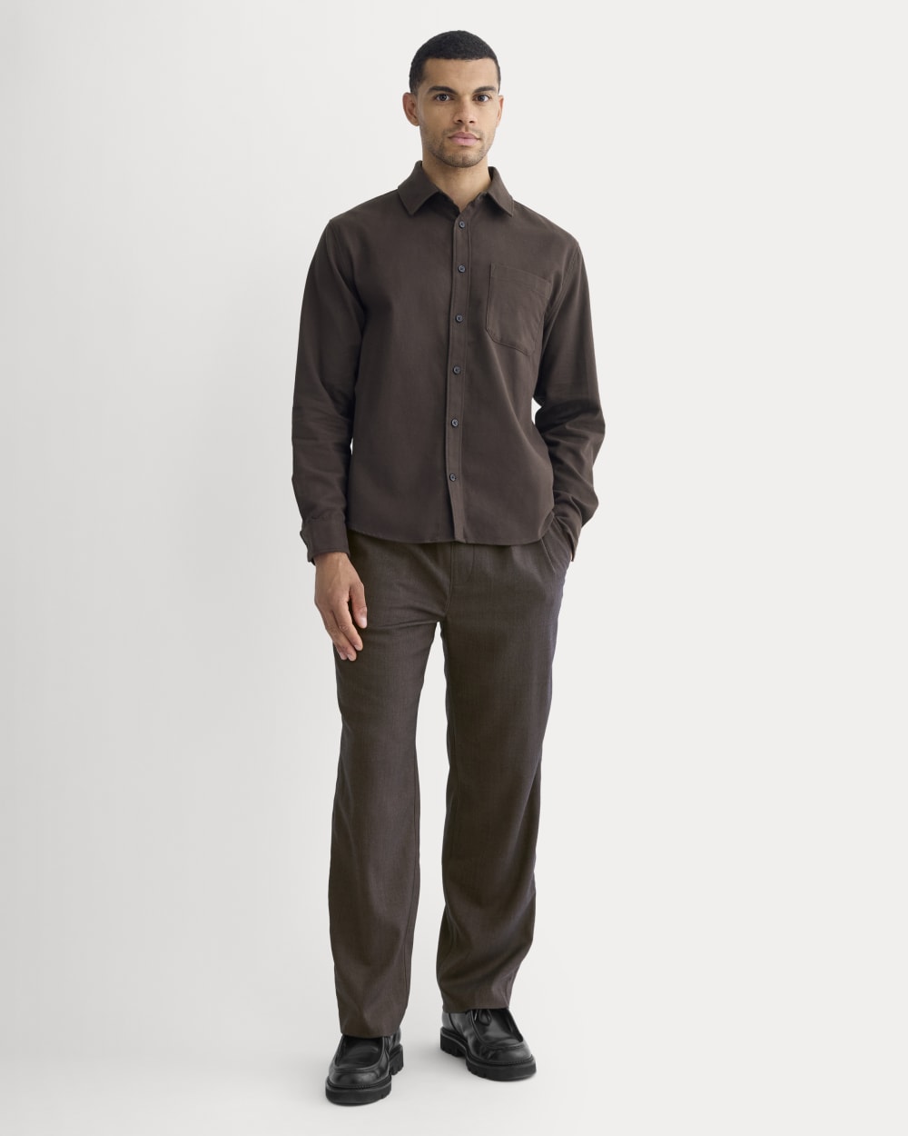 Brushed Flannel Shirt | Dark Chocolate – Everlane