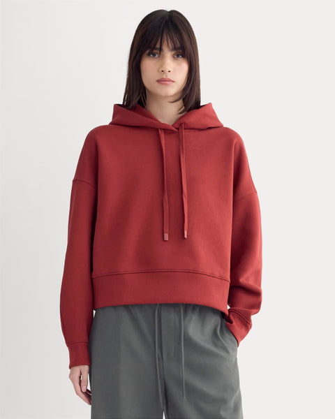 Cropped Luxe Fleece Hoodie | Merlot – Everlane