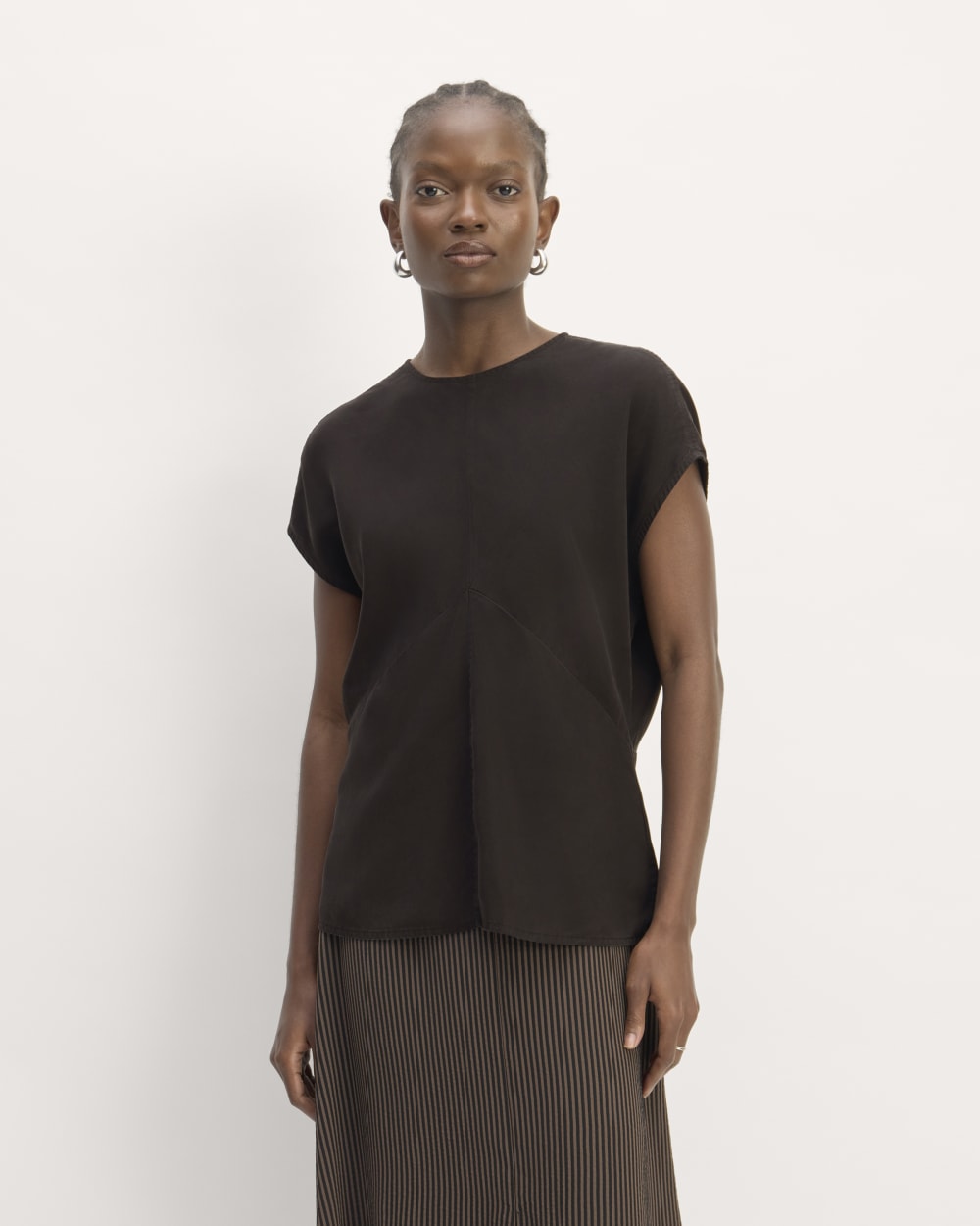 womens-tencel-drape-top-black | primary