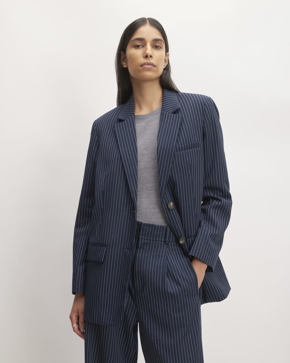 womens-tencel-oversized-blazer-bone-navy | primary