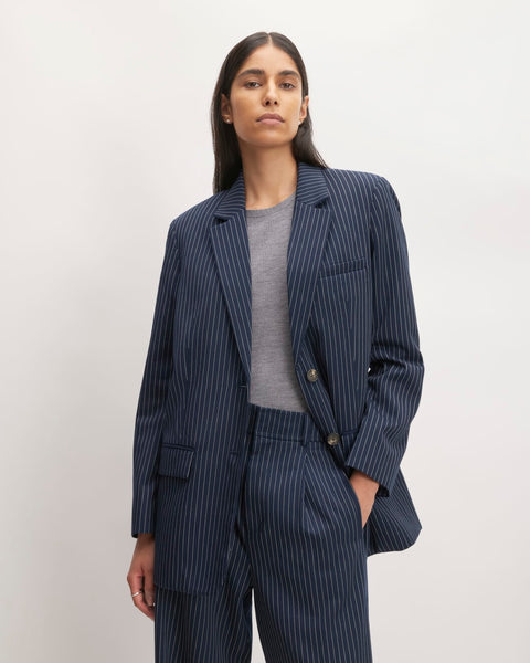 The Oversized Blazer in Buttersmooth | Navy / Bone – Everlane