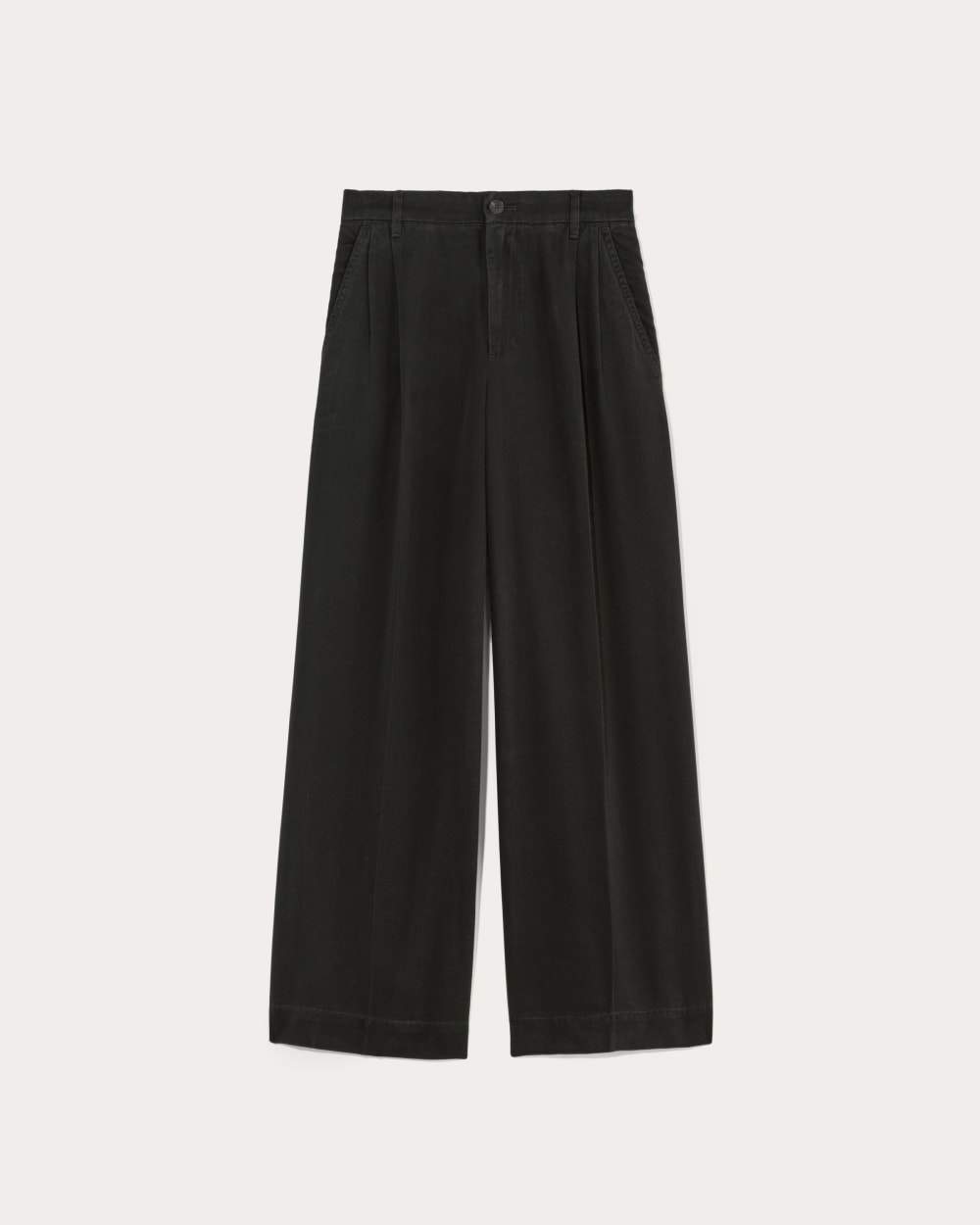 womens-tencel-twill-pleated-chino-black | alt