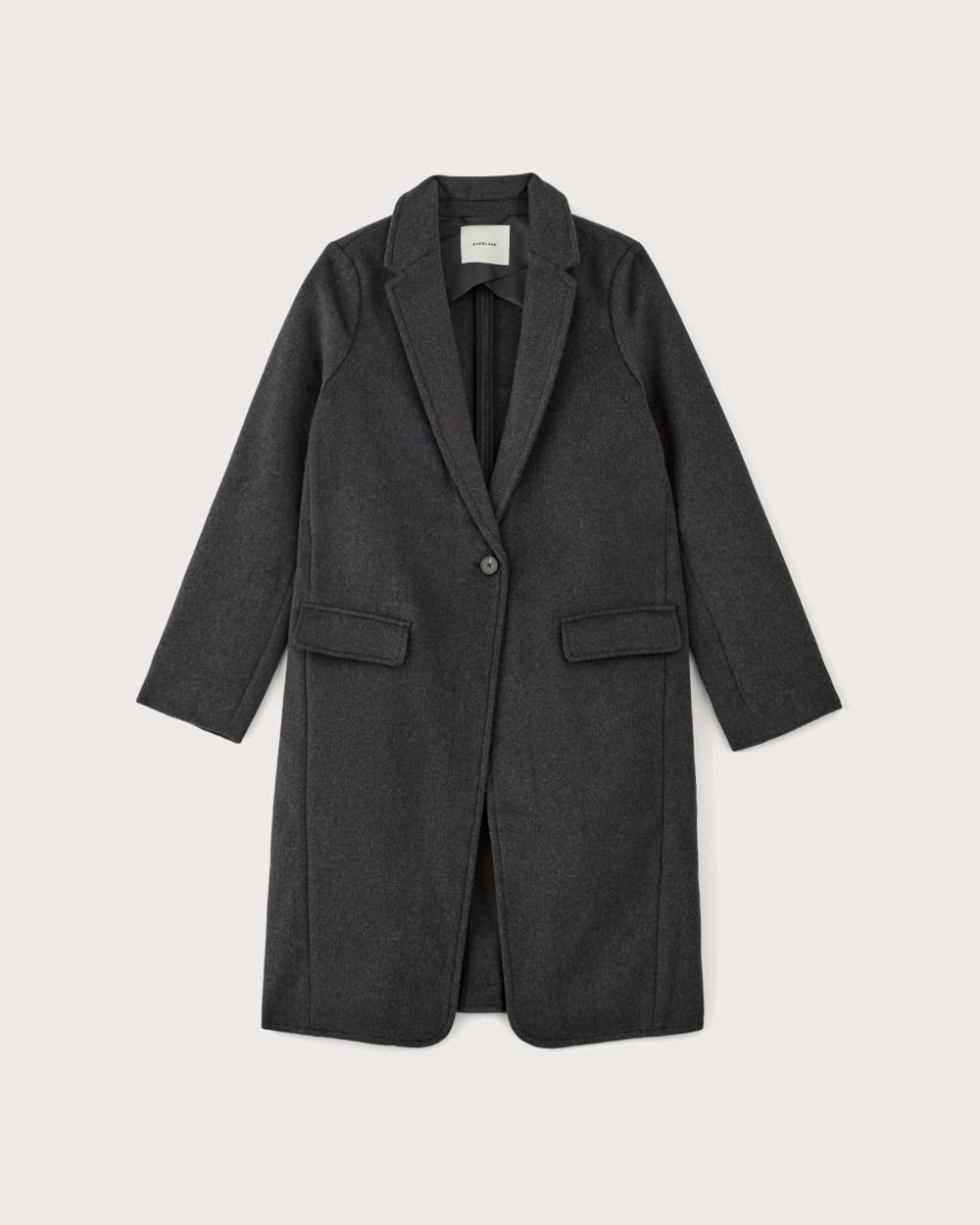 ÉPINE volume wool tailored coat charcoal volume wool