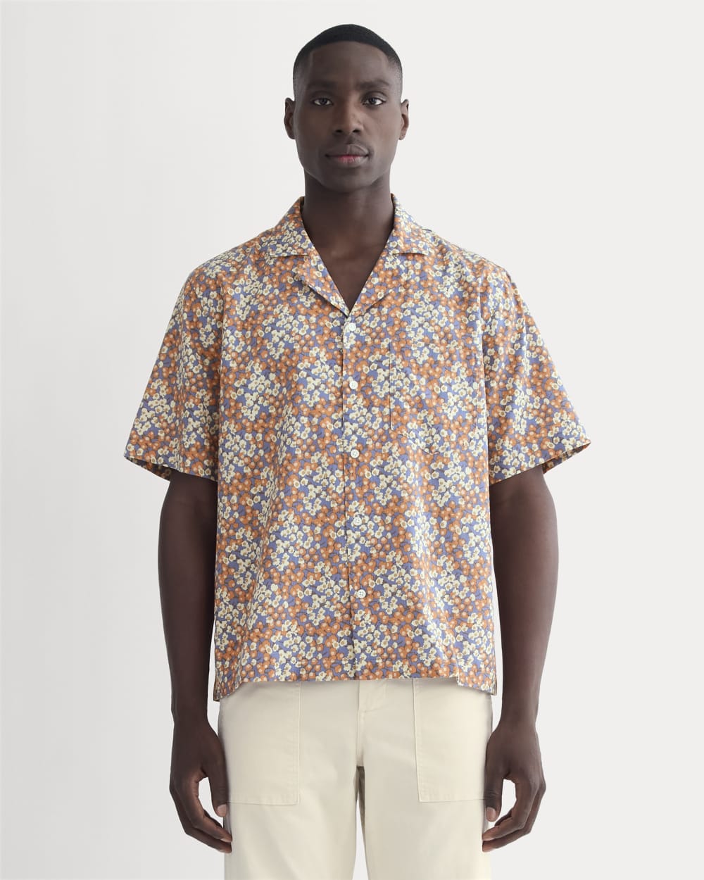 mens-textured-resort-shirt-cobalt-floral | primary