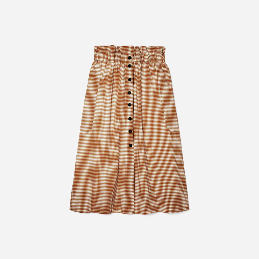 womens-easy-button-front-skirt-burnt-orange-gingham | alt