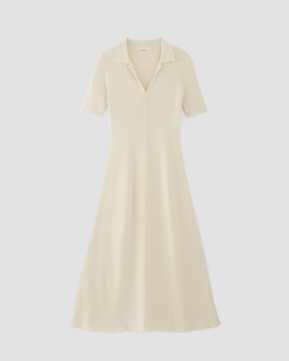 The Viscose Knit Polo Midi Dress | Beige Everlane The Viscose Knit Polo Midi Dress | Beige Everlane