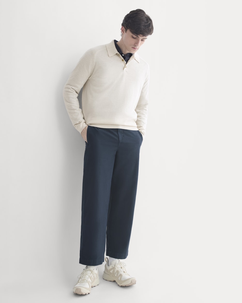 Cropped Slub Trouser