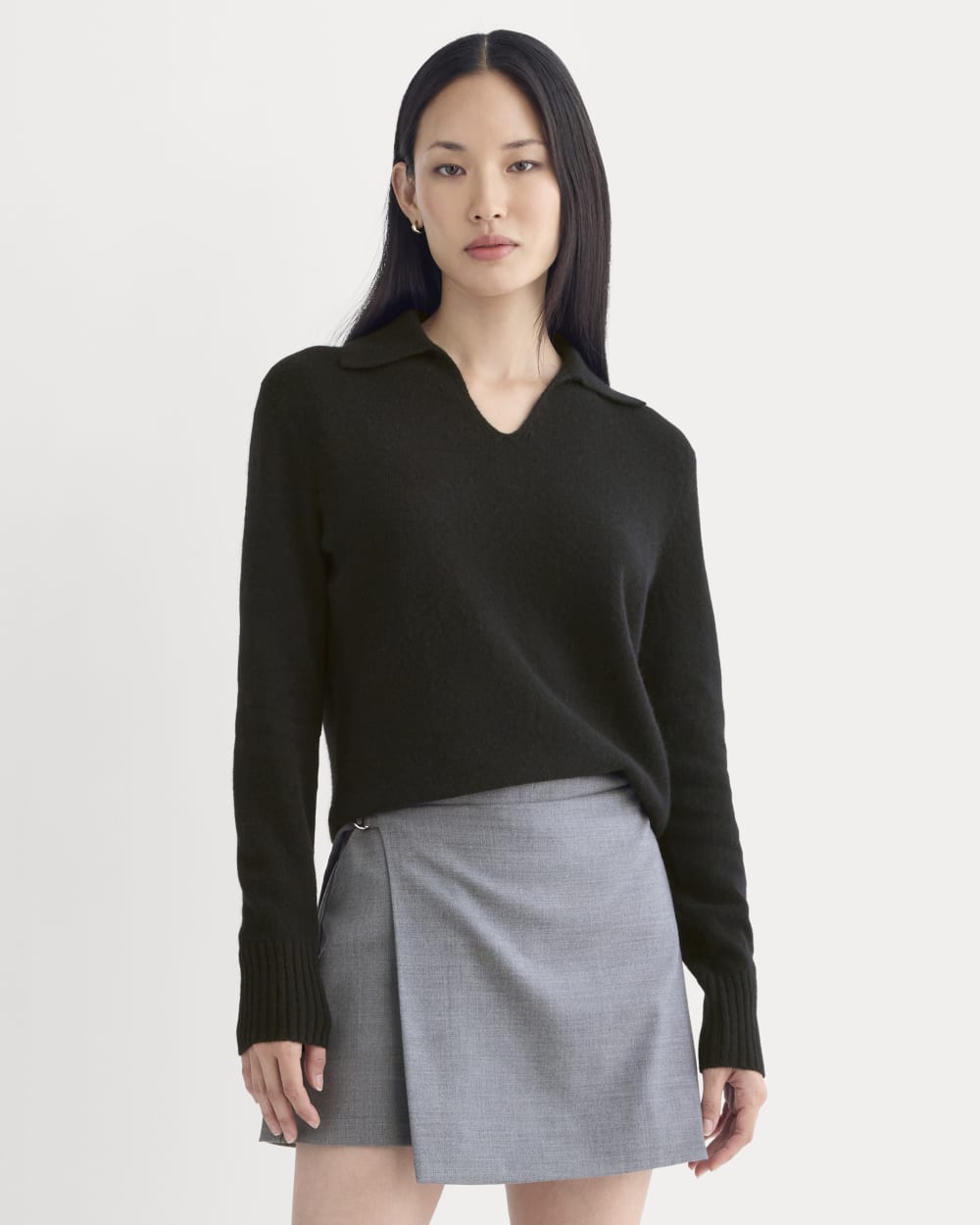 womens-cashmere-polo-sweater-black | primary