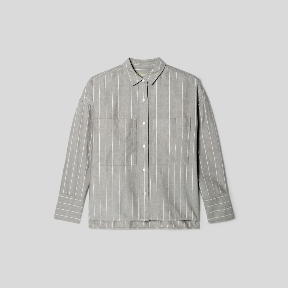 womens-boxy-oxford-soft-stripe-chocolate-white | alt