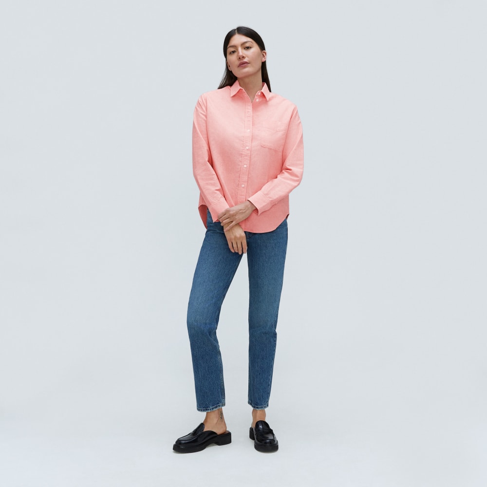 womens-relaxed-oxford-shirt-red-orange