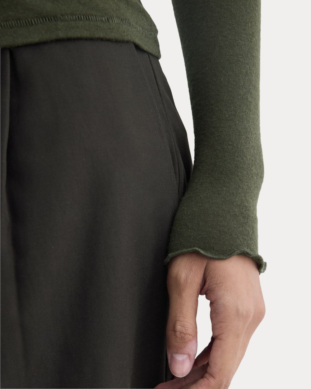 Sheer V-Neck Cardigan in Butterluxe | Dark Green – Everlane