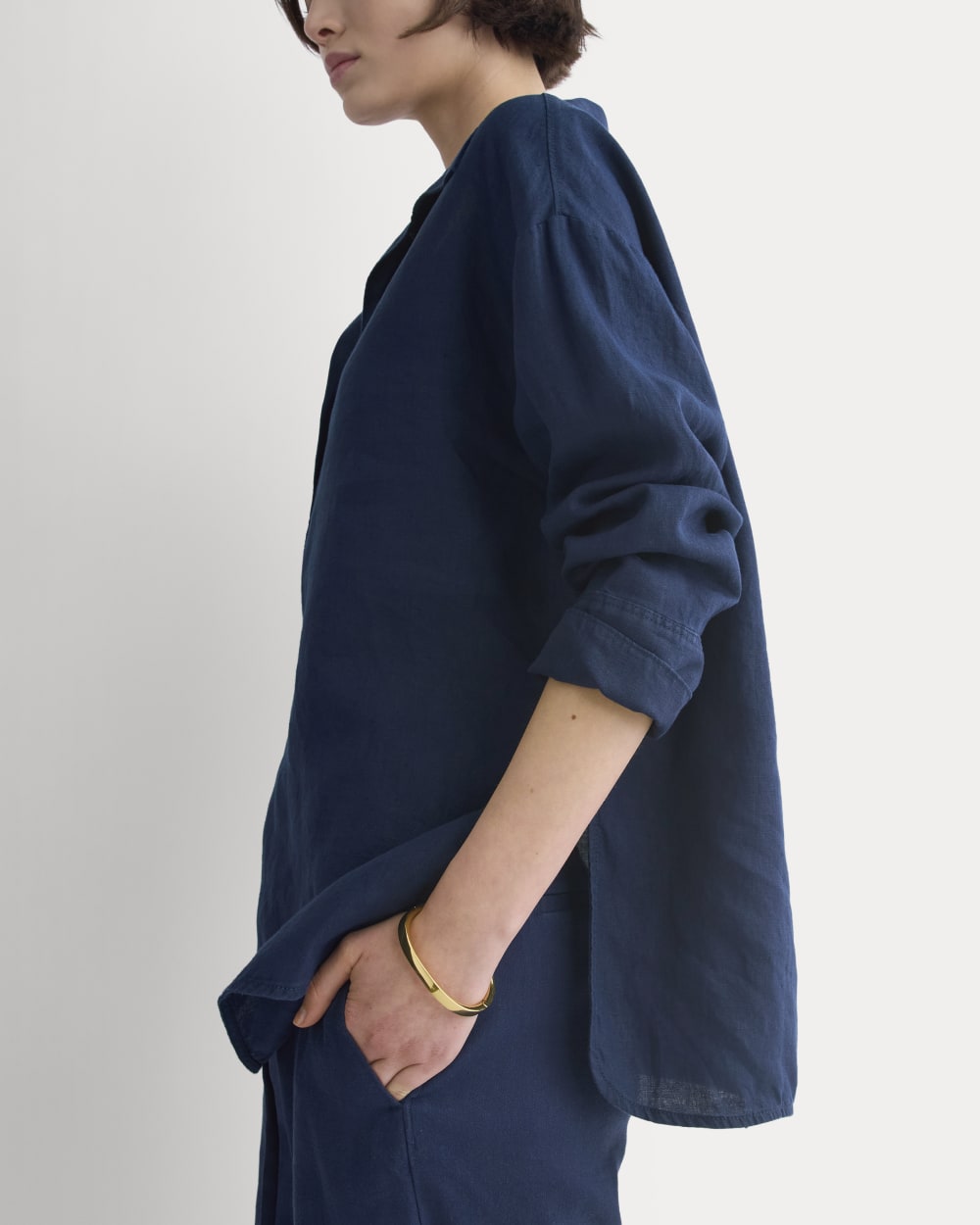 Popover Shirt in Linen | Navy – Everlane