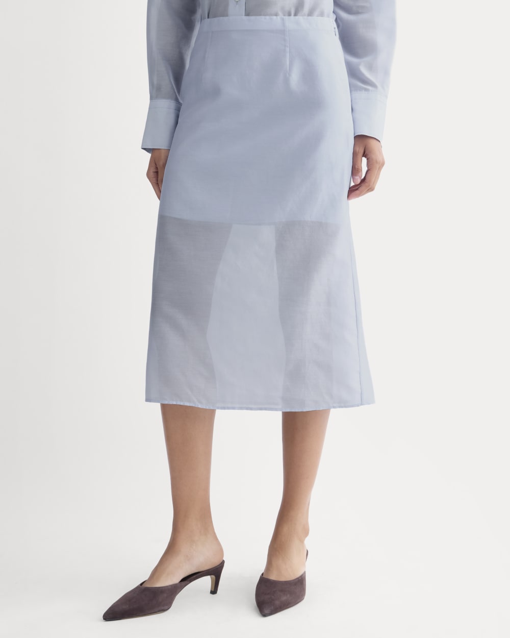 Midi Skirt in Cotton-Silk Organza | Kentucky Blue – Everlane