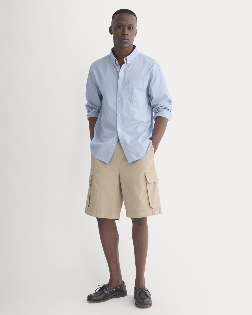 mens-pull-on-cargo-short-trench-coat-khaki