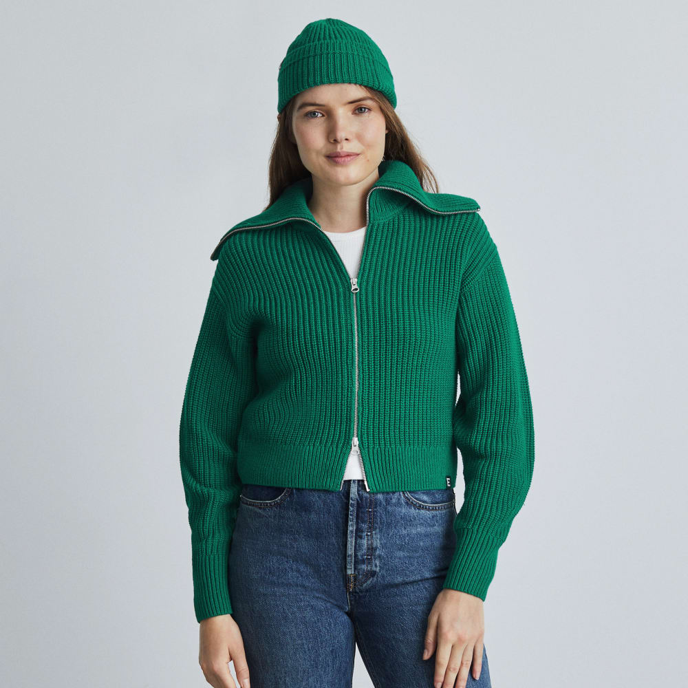 womens-chunky-cardigan-ultramarine-green | alt