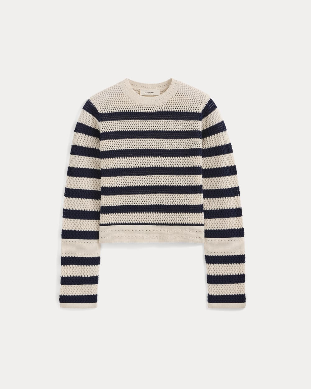 womens-open-knit-ls-crew-everyday-cotton-black-canvas-true-navy-stripe | alt