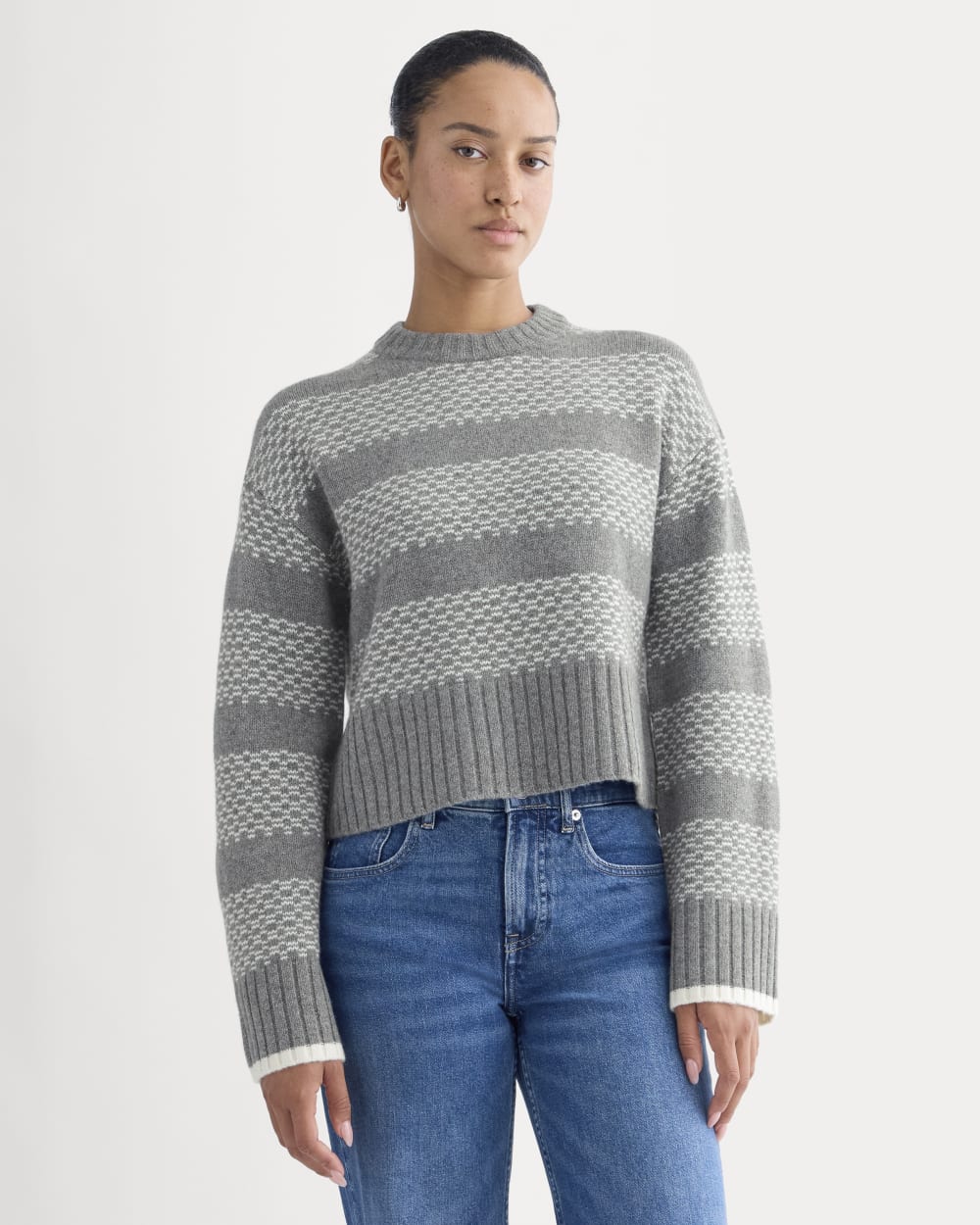 womens-nordic-cropped-boxy-crew-merino-heathered-mid-grey | primary