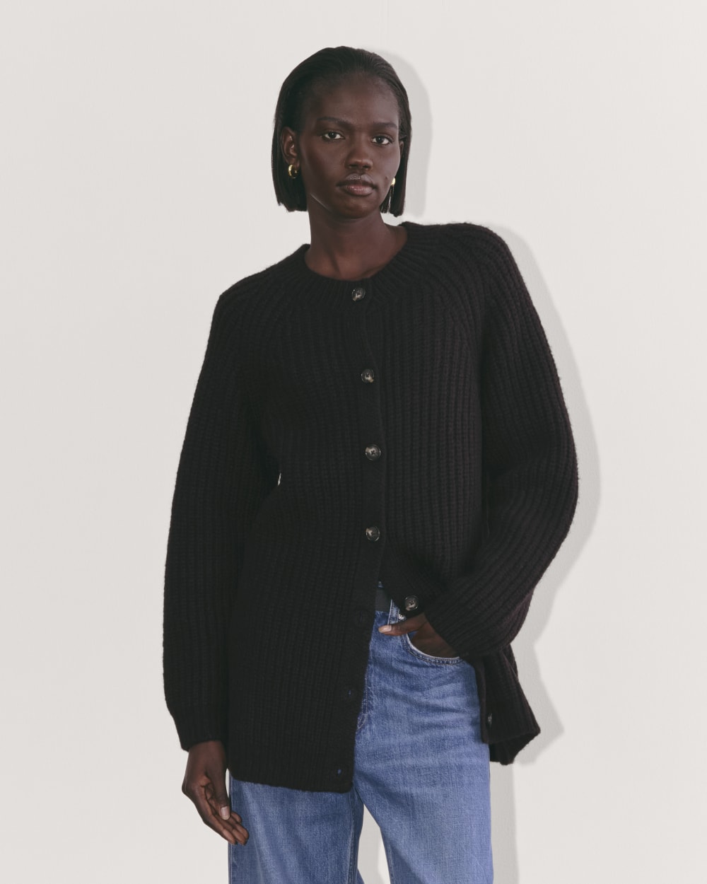 womens-cloud-fisherman-cocoon-cardigan-black | primary