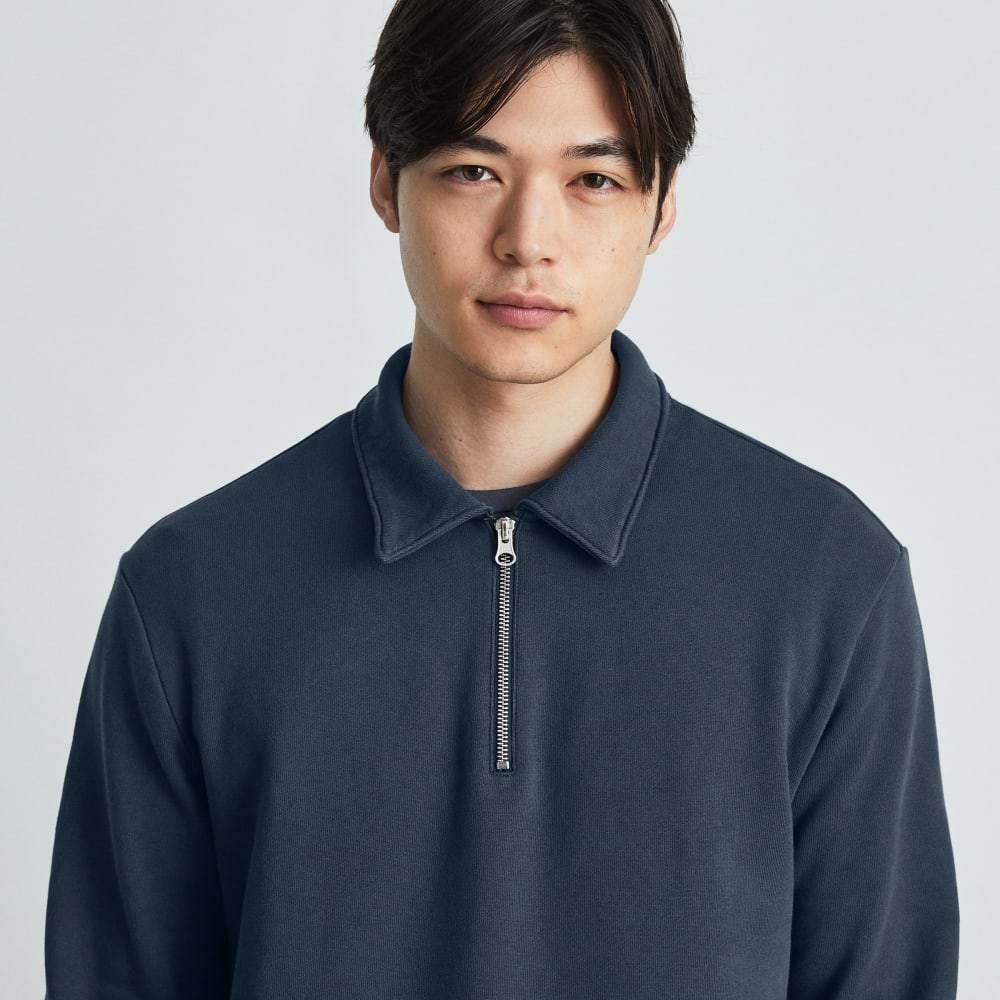 mens-track-quarter-zip-sweatshirt-kingfisher-blue | alt