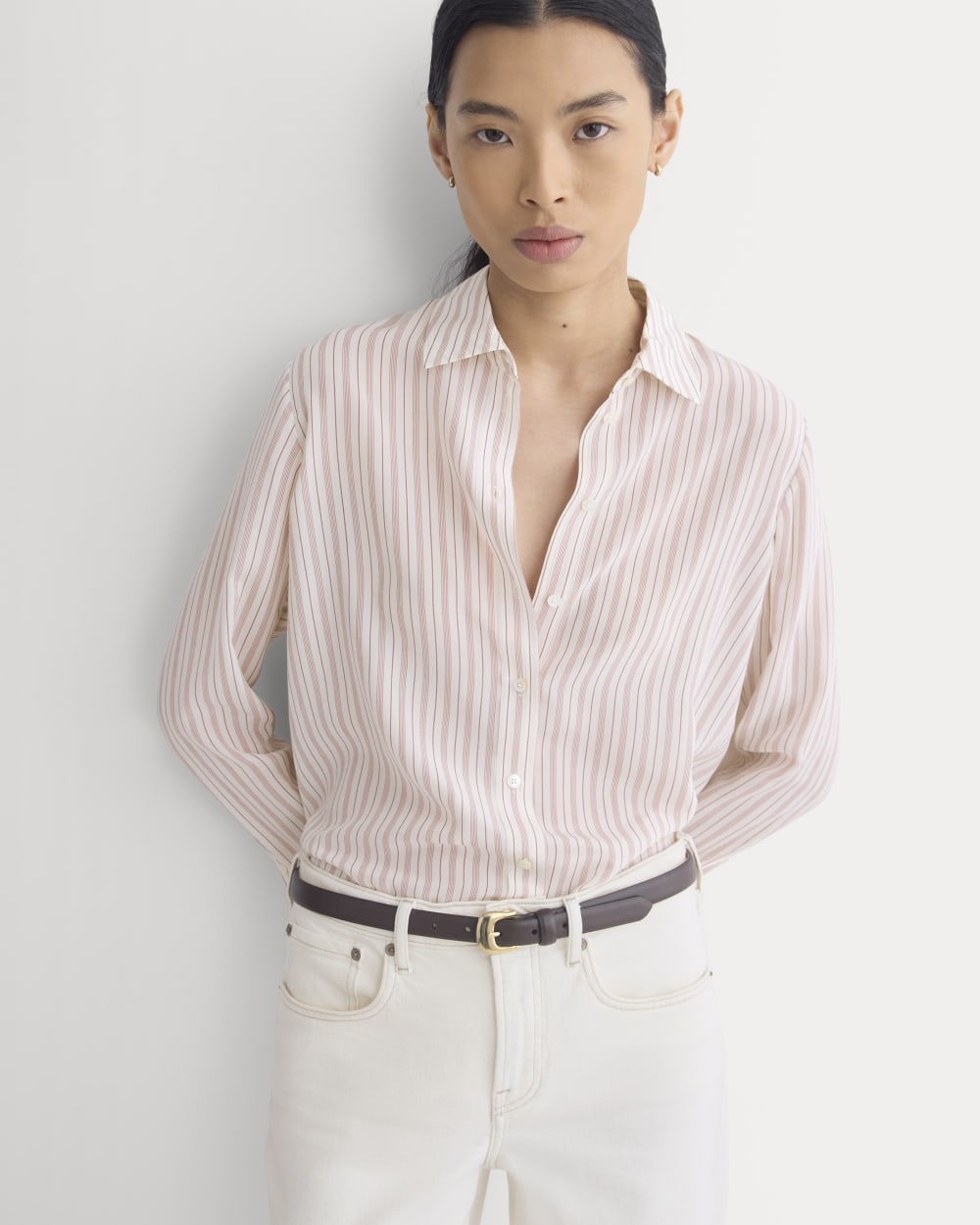 womens-clean-silk-relaxed-shirt-bone-rose | primary