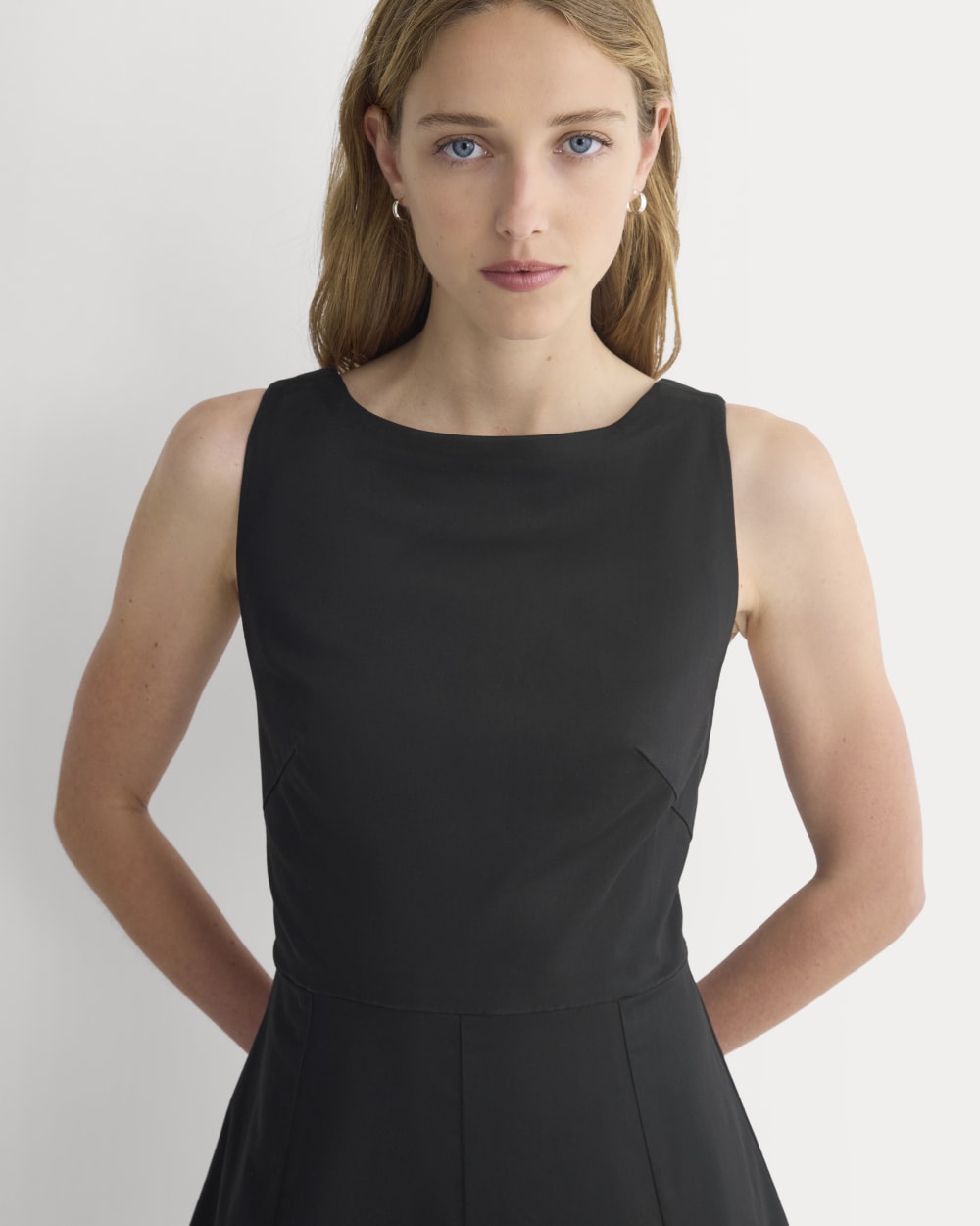 Seamed Open-Back Mini Dress