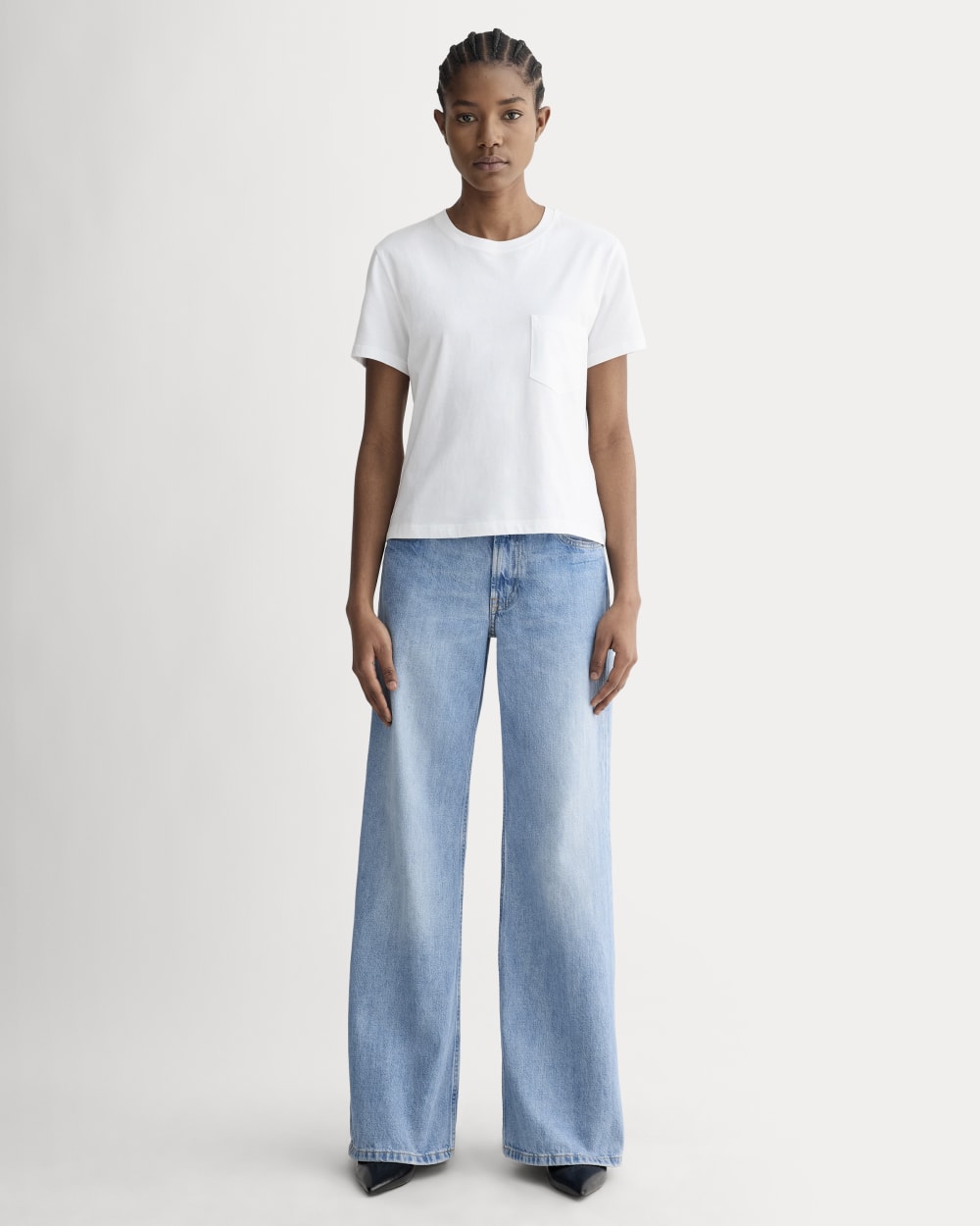 The Box-Cut Tee in Essential Cotton | White | Pocket – Everlane