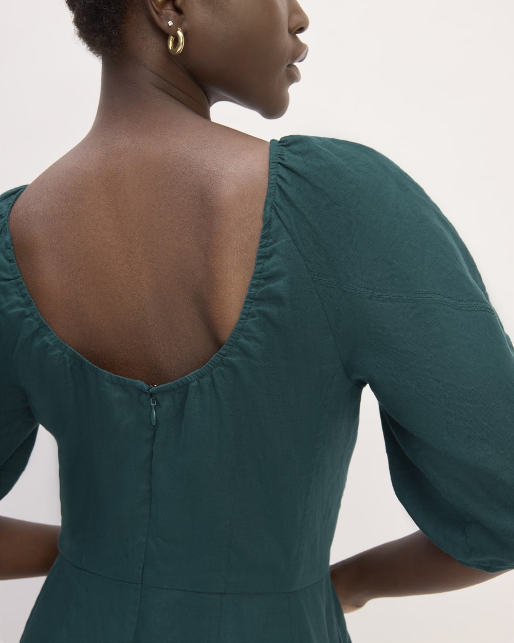 The Linen Short-Sleeve Scoop Midi Dress | Dark Sea Everlane The Linen Short-Sleeve Scoop Midi Dress | Dark Sea Everlane