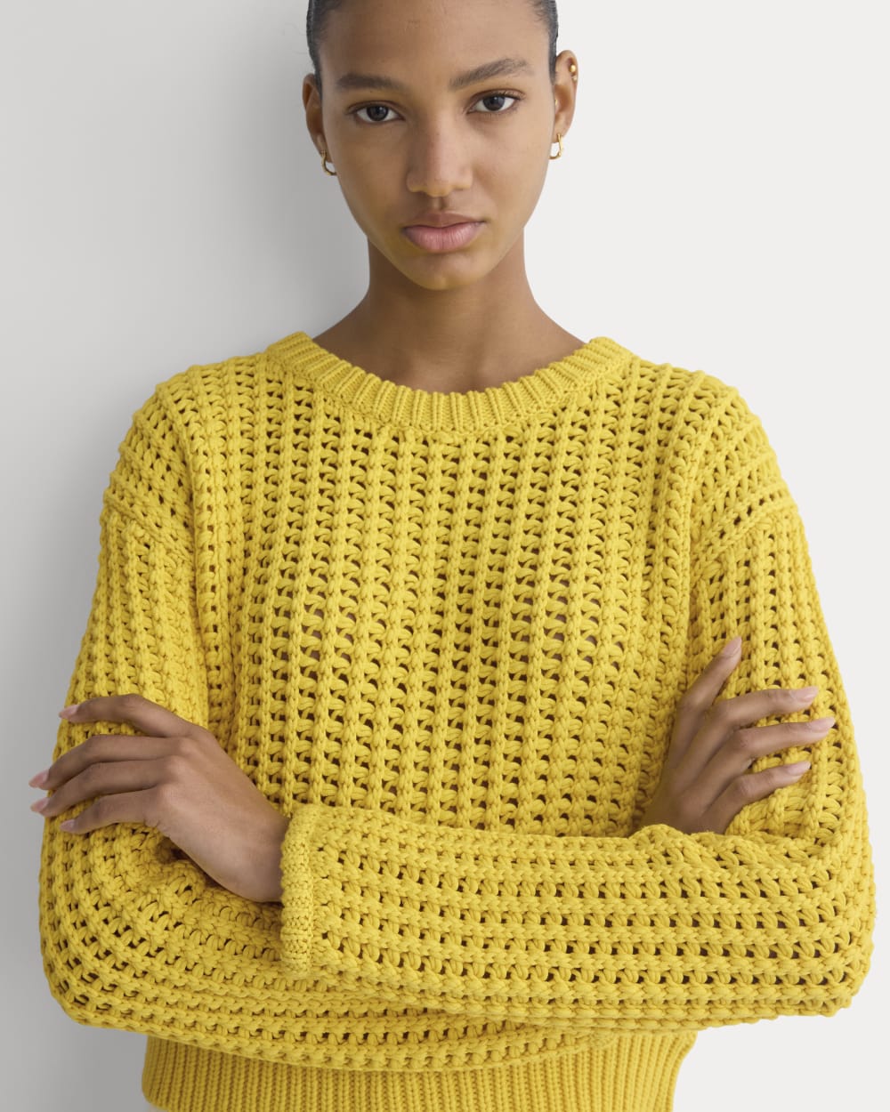 Open-Knit Crew in Elevated Cotton | Passion Fruit – Everlane