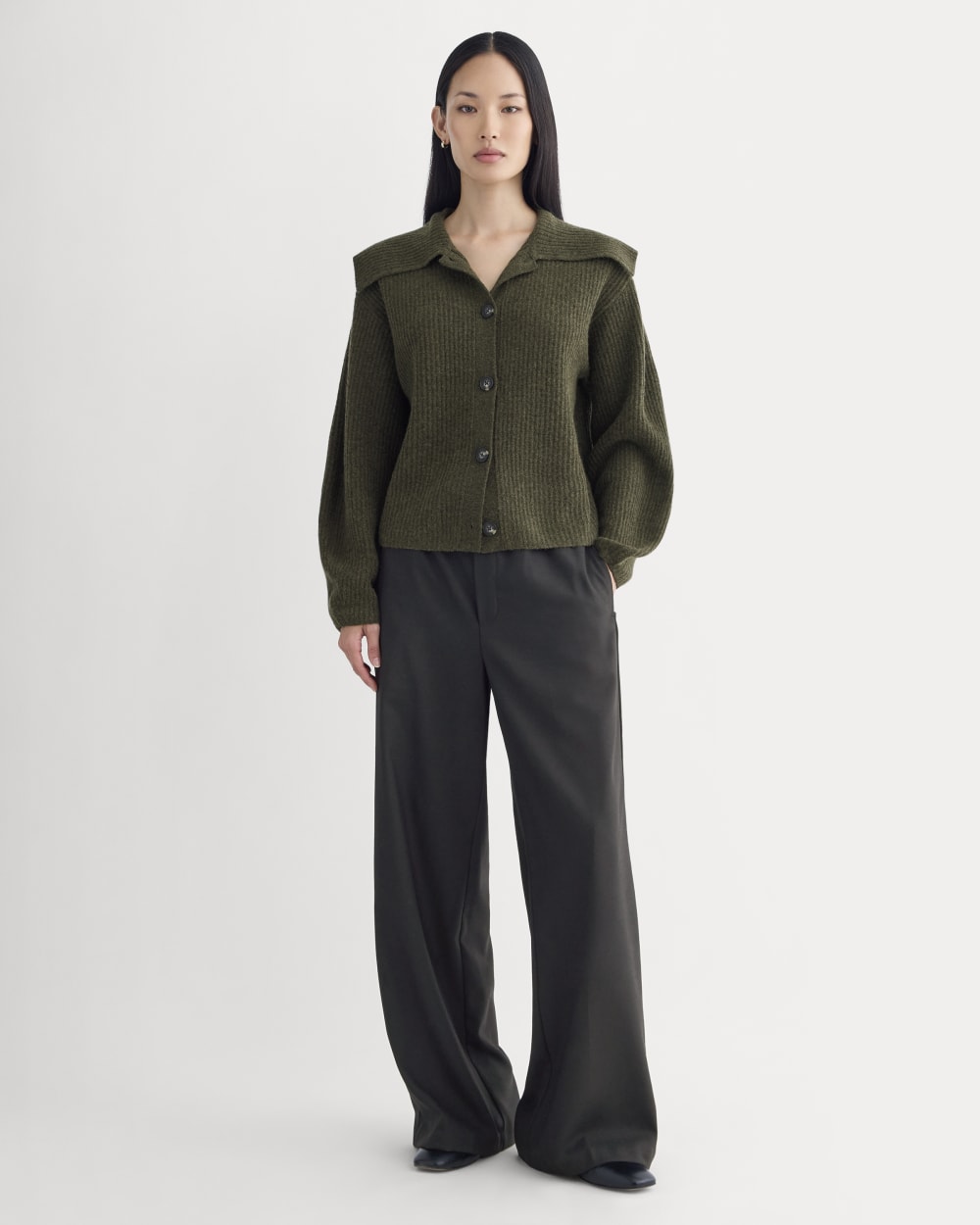 Fisherman Cardigan in Wool Cashmere | Americano Brown