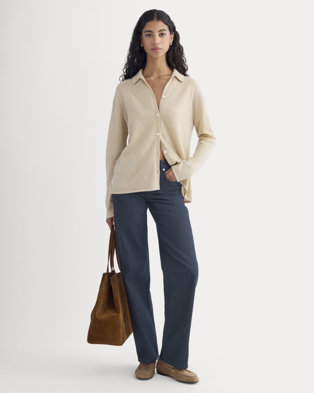 Cashmere Button-Up Shirt | Heather Light Camel – Everlane