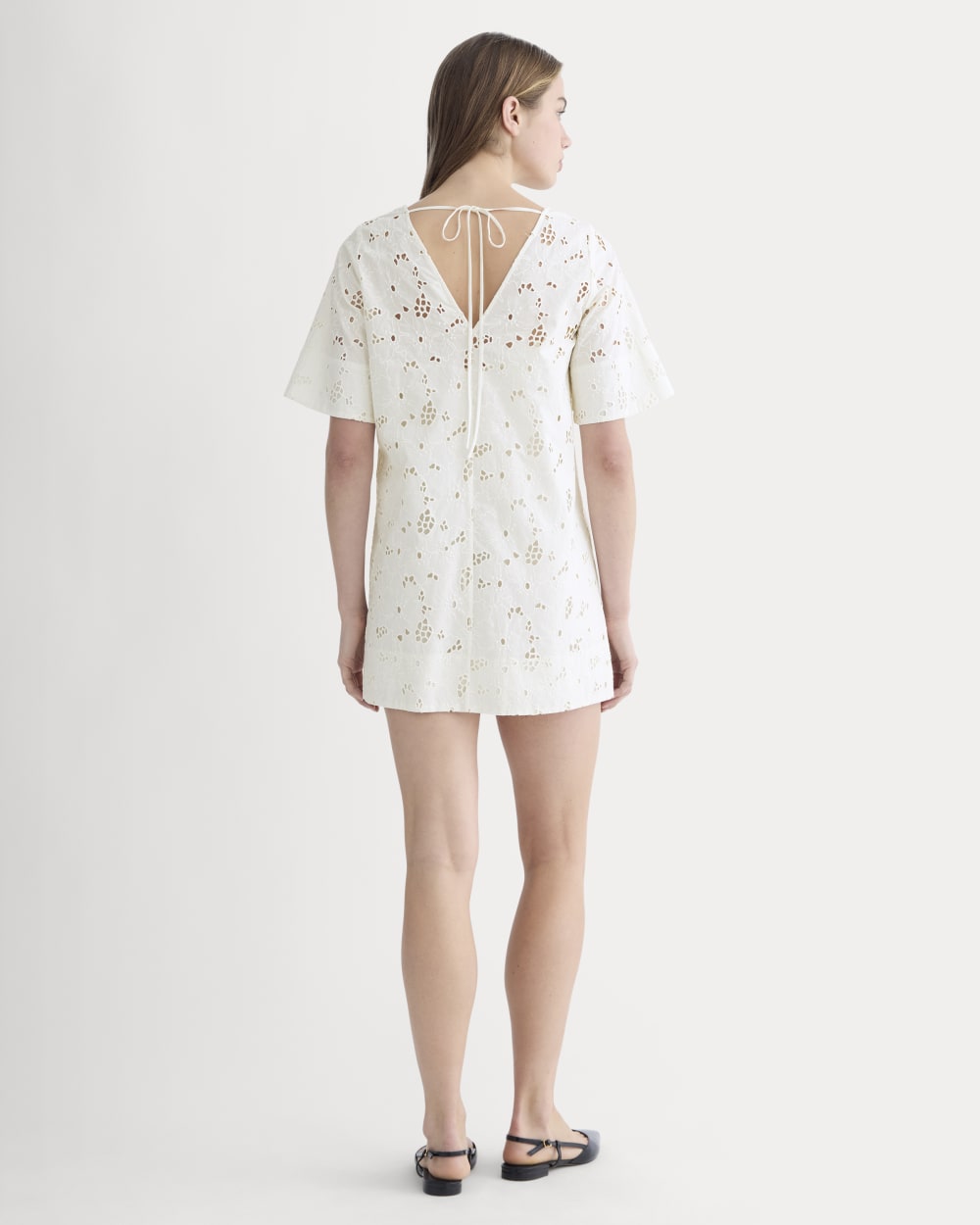 casual nights women's short sleeve eyelet embroidered house dress Women's Blue Eyelet Short Dress | Avara