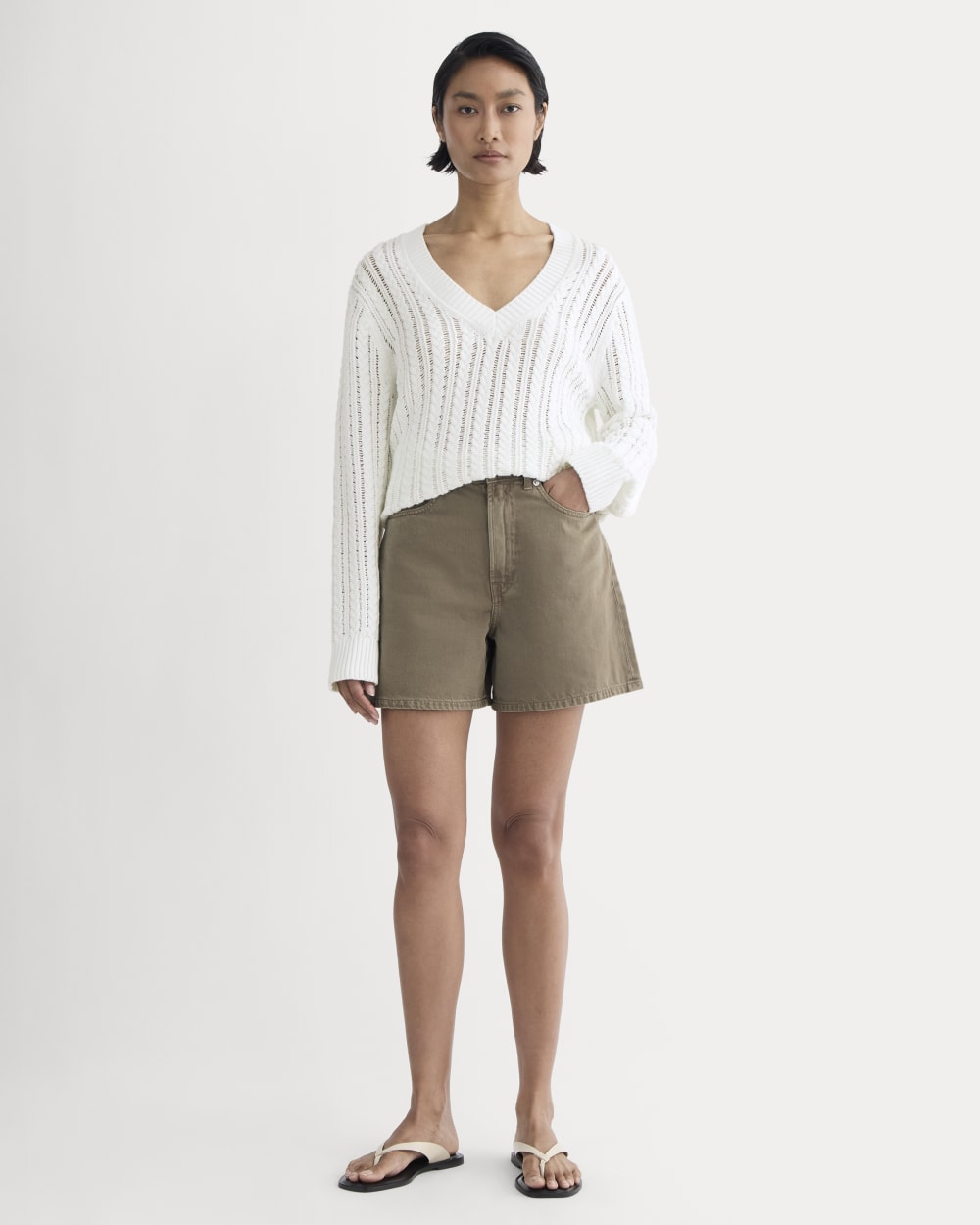 womens-a-line-denim-short-garment-dyed-chocolate | primary