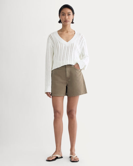 womens-a-line-denim-short-garment-dyed-chocolate | primary