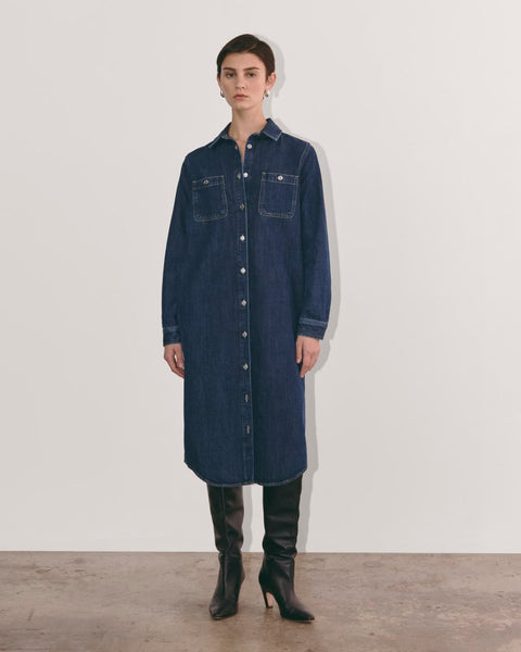 美品★ I LINE DENIM SHIRT DRESS I LINE DENIM SHIRT DRESS
