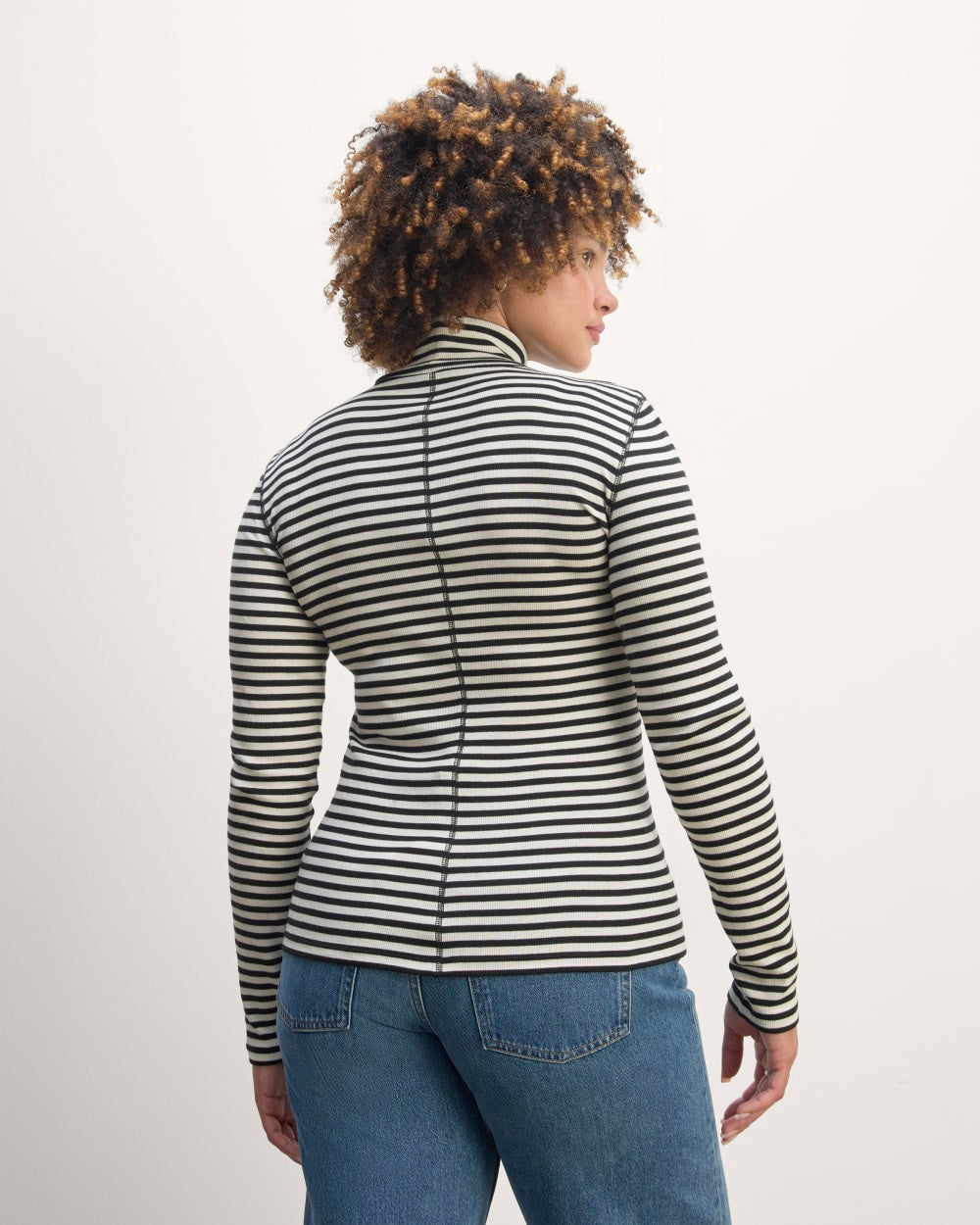 LEMAILE LONG SLEEVE RIB TURTLENECK 美品 The Luxe Rib Turtleneck | Bone / Black – Everlane