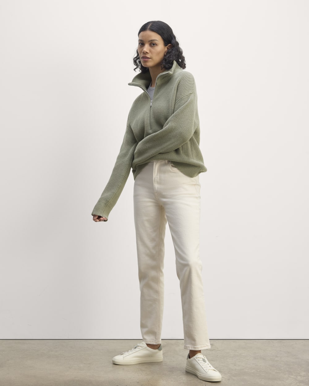 womens-cotton-half-zip-sweater-sage-green