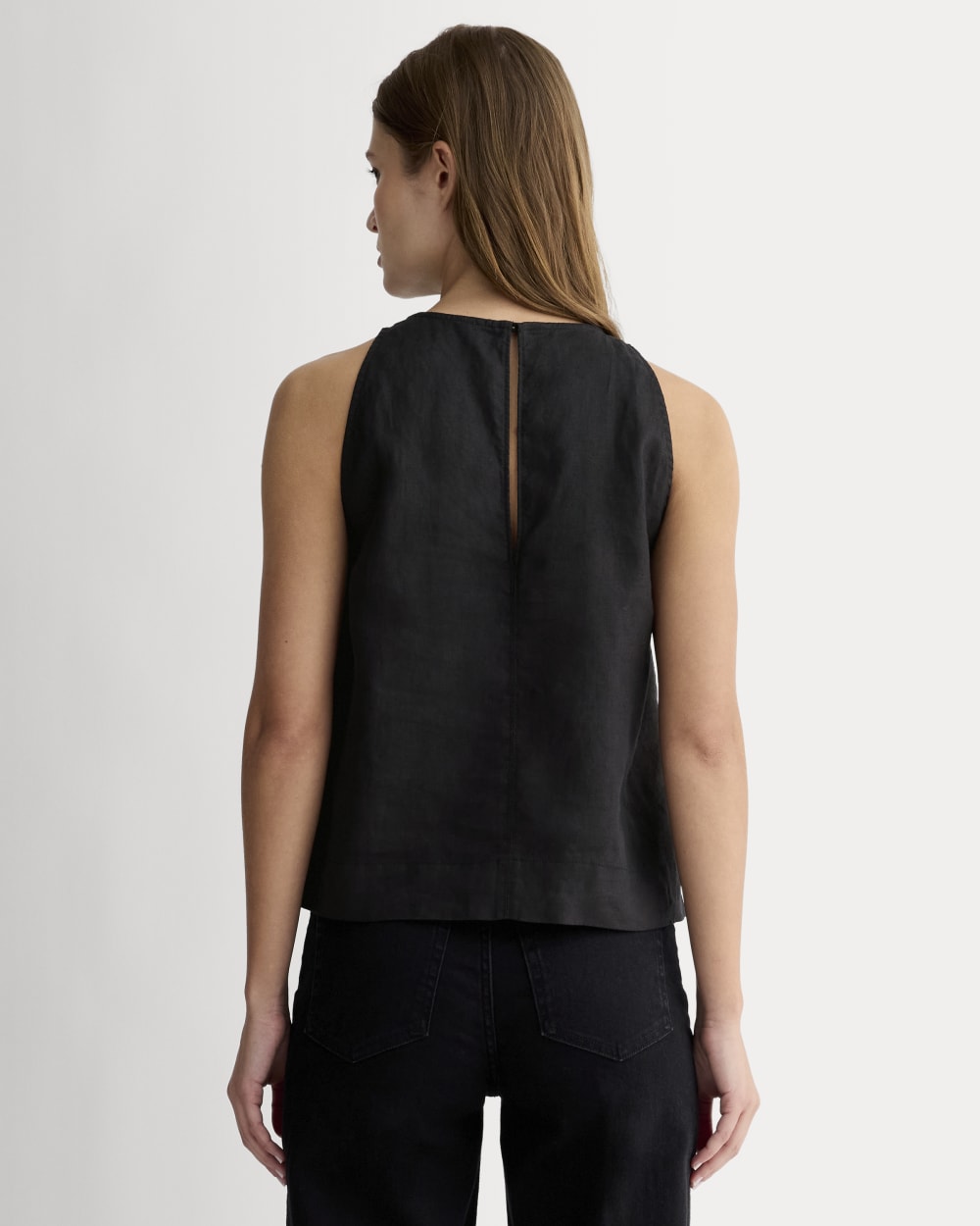 womens-linen-high-neck-tank-black