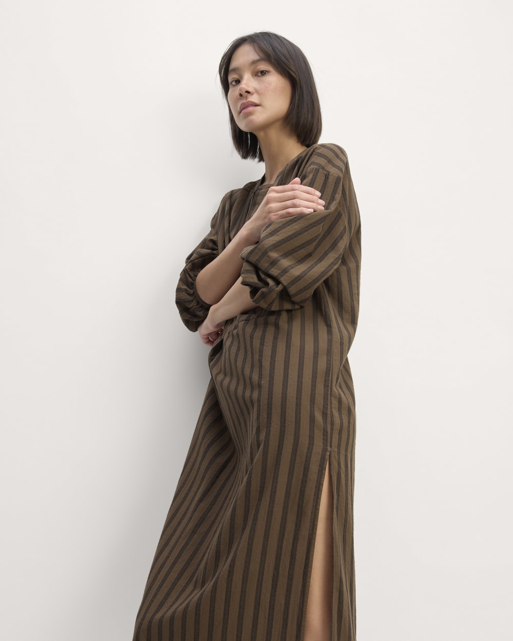 The Gauze Caftan Dress | Cocoa / Black – Everlane