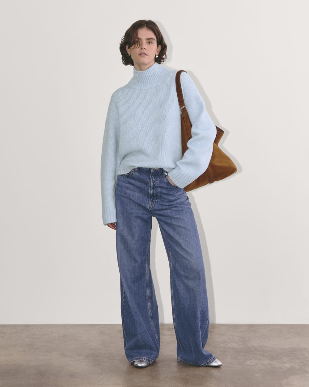 The Cloud Oversized Turtleneck | Chambray Blue – Everlane